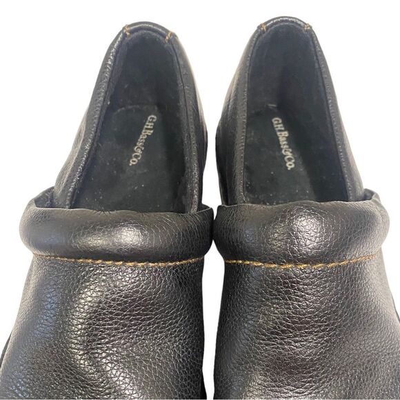 G.H. BASS & Co. Sheela Women's Black Leather Slip-on Clogs 7.5 - Picture 6 of 7